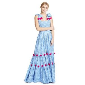 Sundress Blue Gingham Maxi Dress